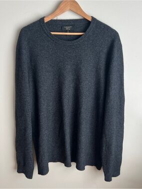Club Room Luxury 100% Cashmere Men's XL Black V-Neck Crew Pullover Sweater